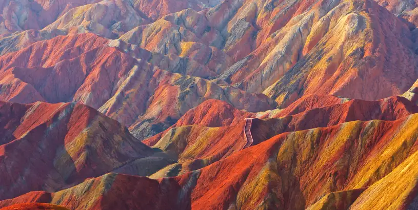 Zhangye Danxia colorful mountains in China 